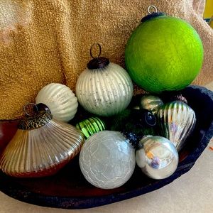 Vintage glass Christmas ornaments